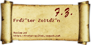 Fráter Zoltán névjegykártya