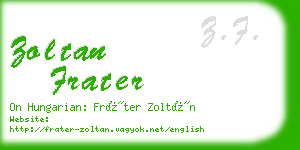 zoltan frater business card